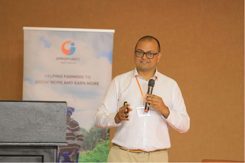 Agrotosh Mookerjee at the 2025 Opportunity AgFinance Summit in Kampala, Uganda.
