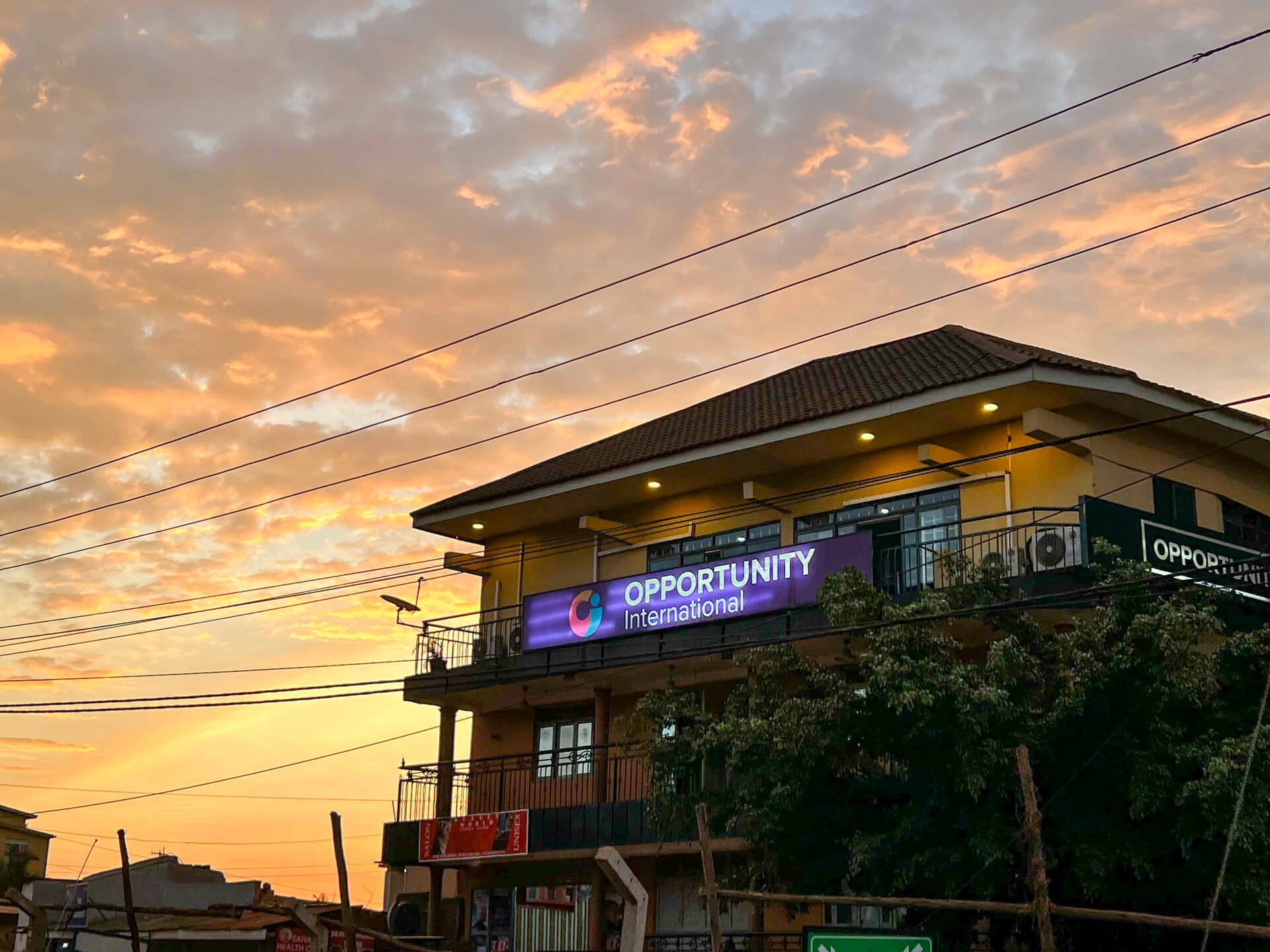 View of Opportunity Bank headquarters in Kampala, Uganda